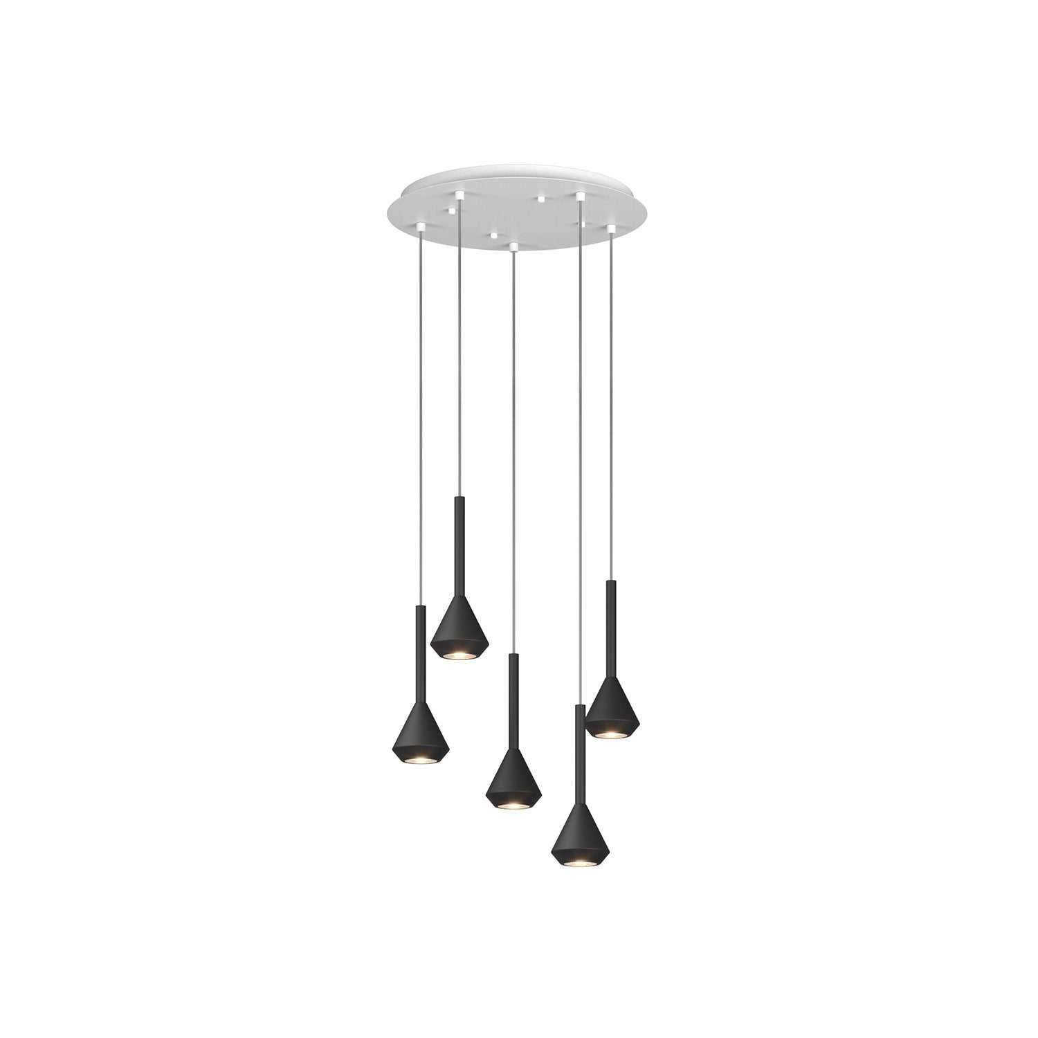 Lampadario Moderno Aygo Metallo Bianco Nero 5 Luci Gu10