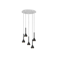 Lampadario Moderno Aygo Metallo Bianco Nero 5 Luci Gu10