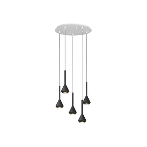 Lampadario Moderno Aygo Metallo Bianco Nero 5 Luci Gu10