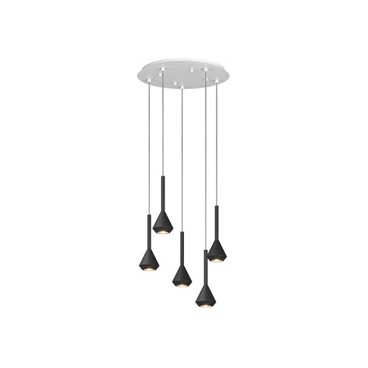 Lampadario Moderno Aygo Metallo Bianco Nero 5 Luci Gu10