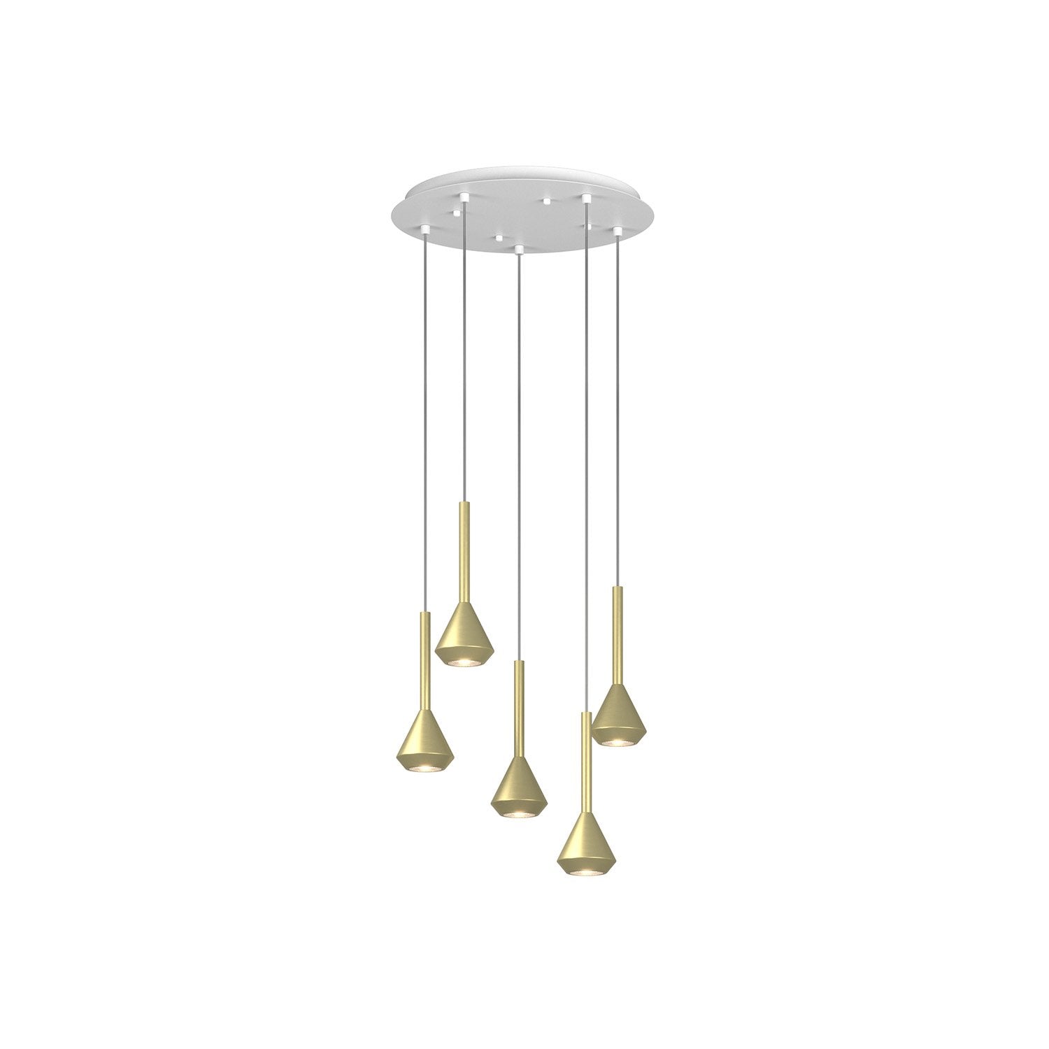 Lampadario Moderno Aygo Metallo Bianco Ottone 5 Luci Gu10