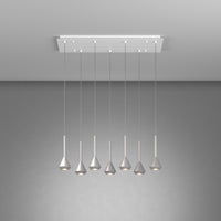 Lampadario Moderno Aygo Metallo Bianco E Alluminio 7 Luci Gu10