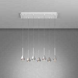 Lampadario Moderno Aygo Metallo Bianco E Alluminio 7 Luci Gu10