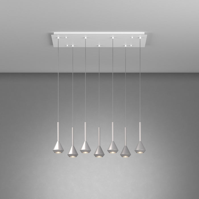 Lampadario Moderno Aygo Metallo Bianco E Alluminio 7 Luci Gu10