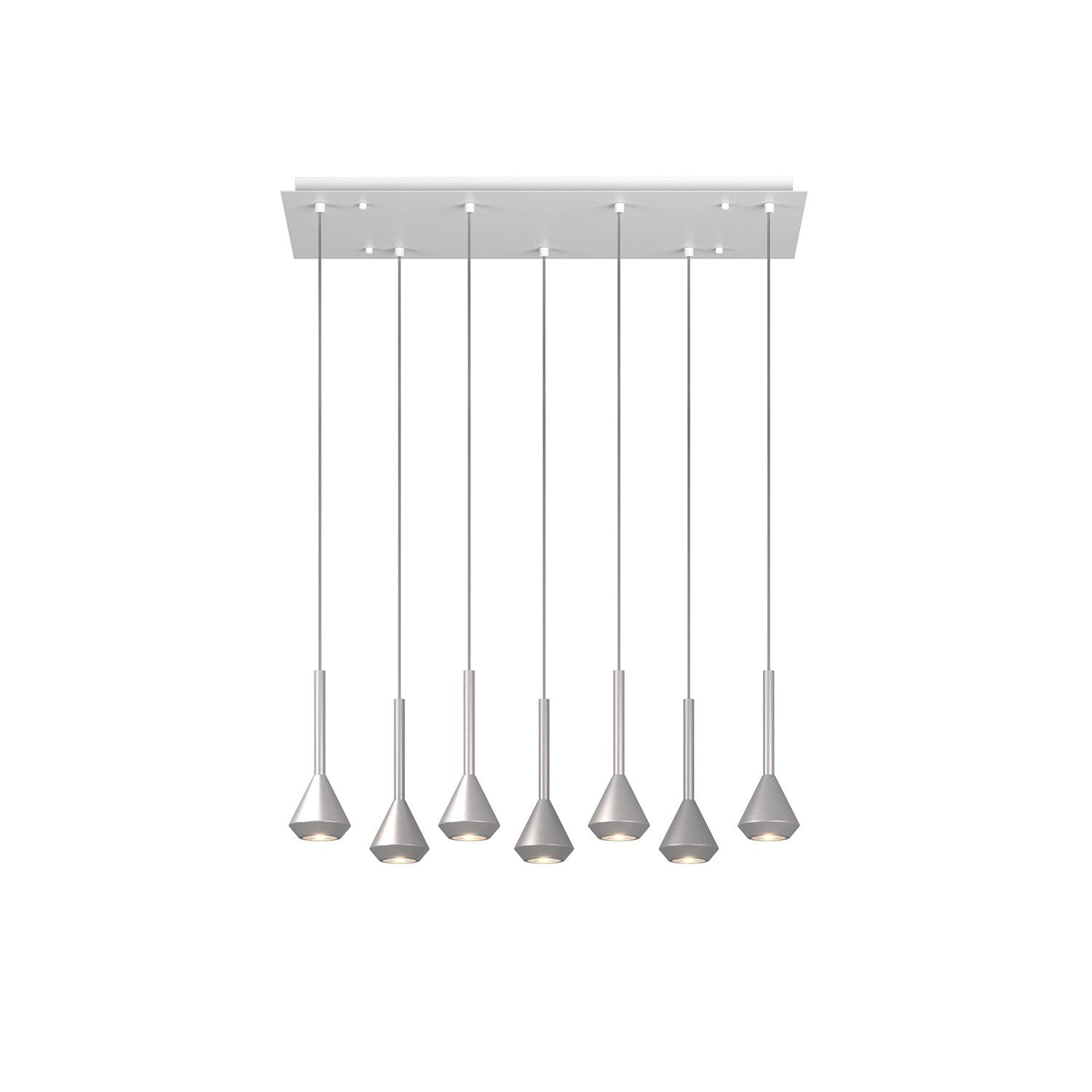 Lampadario Moderno Aygo Metallo Bianco E Alluminio 7 Luci Gu10