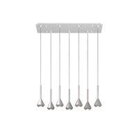 Lampadario Moderno Aygo Metallo Bianco E Alluminio 7 Luci Gu10