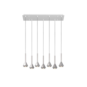Lampadario Moderno Aygo Metallo Bianco E Alluminio 7 Luci Gu10