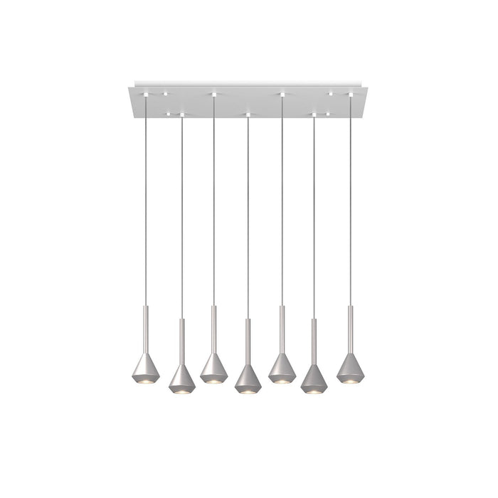 Lampadario Moderno Aygo Metallo Bianco E Alluminio 7 Luci Gu10