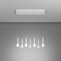 Lampadario Moderno Aygo Metallo Bianco 7 Luci Gu10