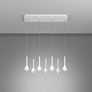 Lampadario Moderno Aygo Metallo Bianco 7 Luci Gu10