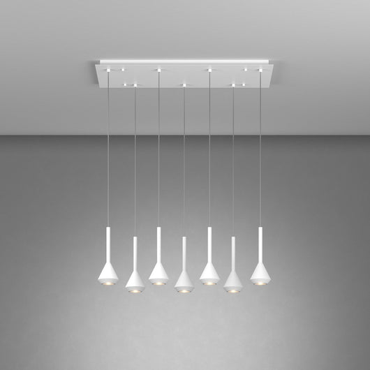 Lampadario Moderno Aygo Metallo Bianco 7 Luci Gu10