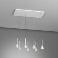 Lampadario Moderno Aygo Metallo Bianco 7 Luci Gu10