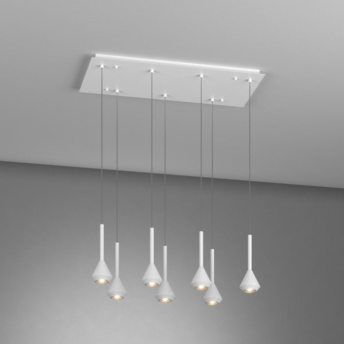 Lampadario Moderno Aygo Metallo Bianco 7 Luci Gu10