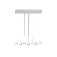 Lampadario Moderno Aygo Metallo Bianco 7 Luci Gu10