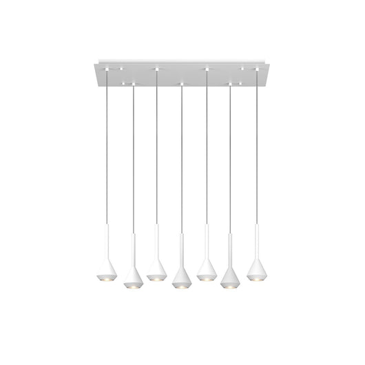 Lampadario Moderno Aygo Metallo Bianco 7 Luci Gu10