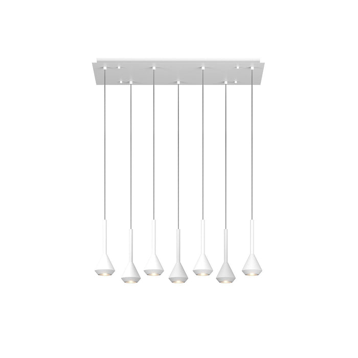 Lampadario Moderno Aygo Metallo Bianco 7 Luci Gu10