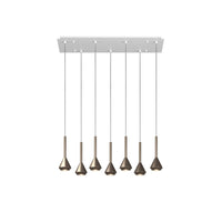 Lampadario Moderno Aygo Metallo Bianco Bronzo 7 Luci Gu10