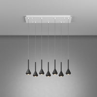 Lampadario Moderno Aygo Metallo Bianco Nero 7 Luci Gu10