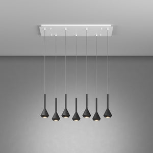Lampadario Moderno Aygo Metallo Bianco Nero 7 Luci Gu10
