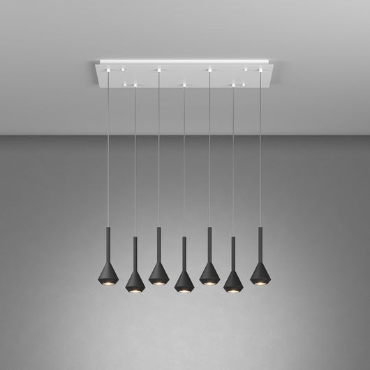 Lampadario Moderno Aygo Metallo Bianco Nero 7 Luci Gu10