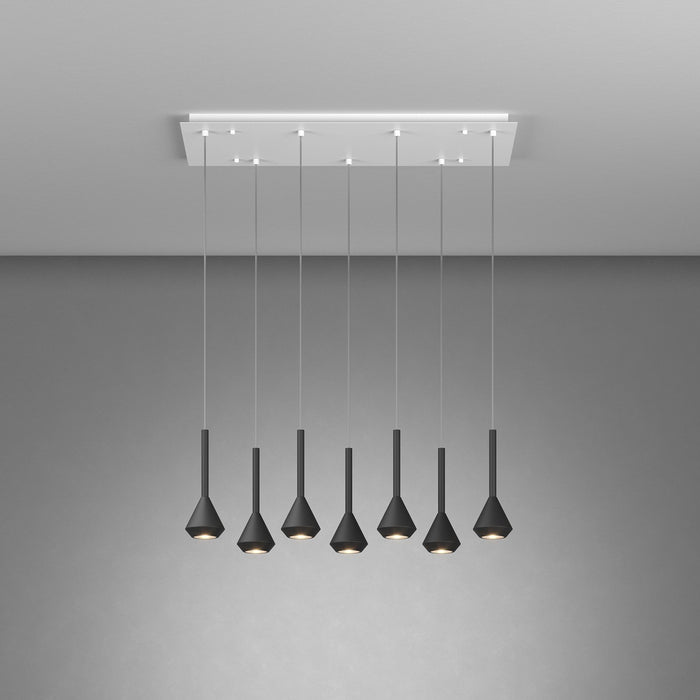 Lampadario Moderno Aygo Metallo Bianco Nero 7 Luci Gu10