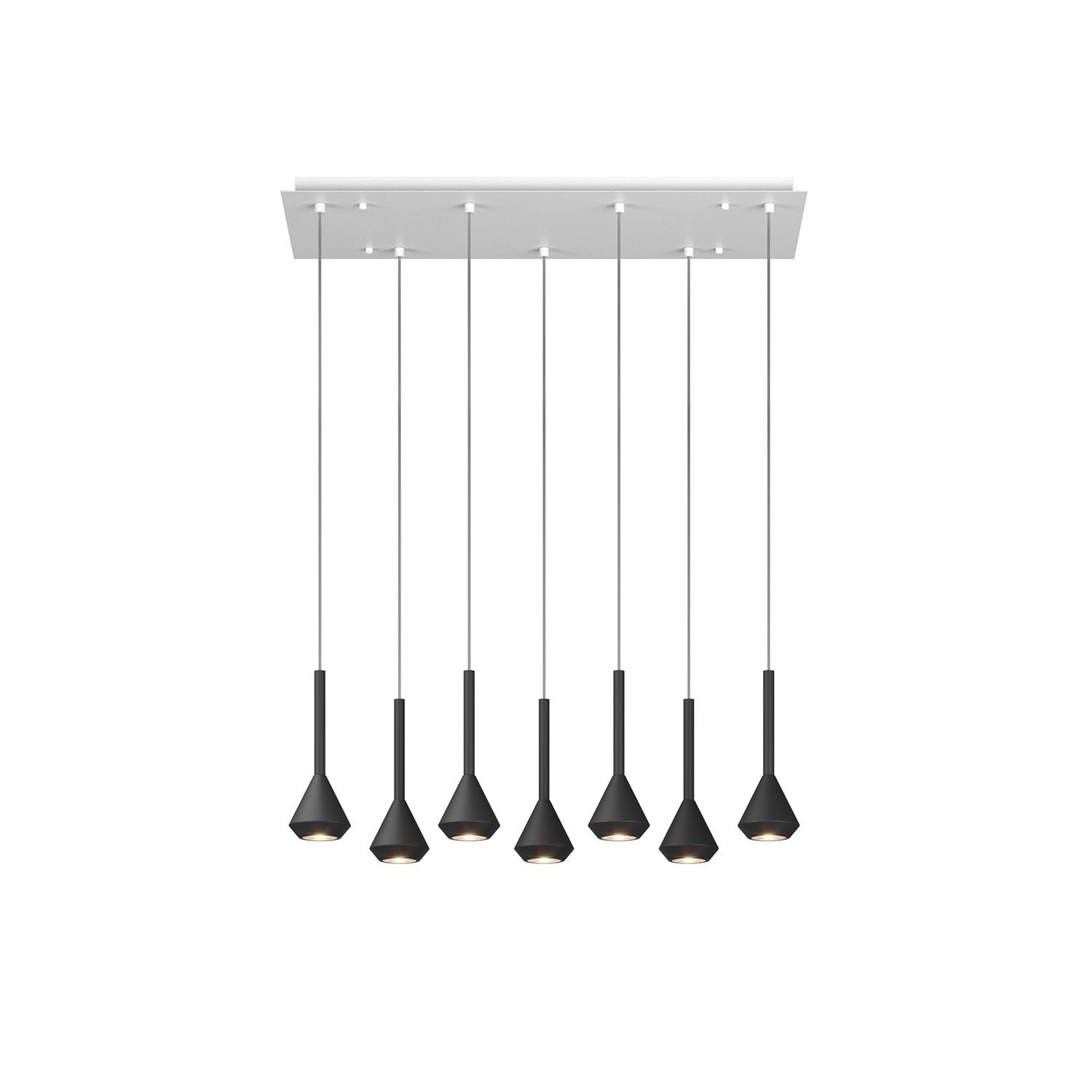 Lampadario Moderno Aygo Metallo Bianco Nero 7 Luci Gu10