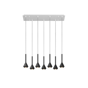 Lampadario Moderno Aygo Metallo Bianco Nero 7 Luci Gu10