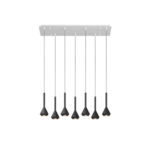 Lampadario Moderno Aygo Metallo Bianco Nero 7 Luci Gu10