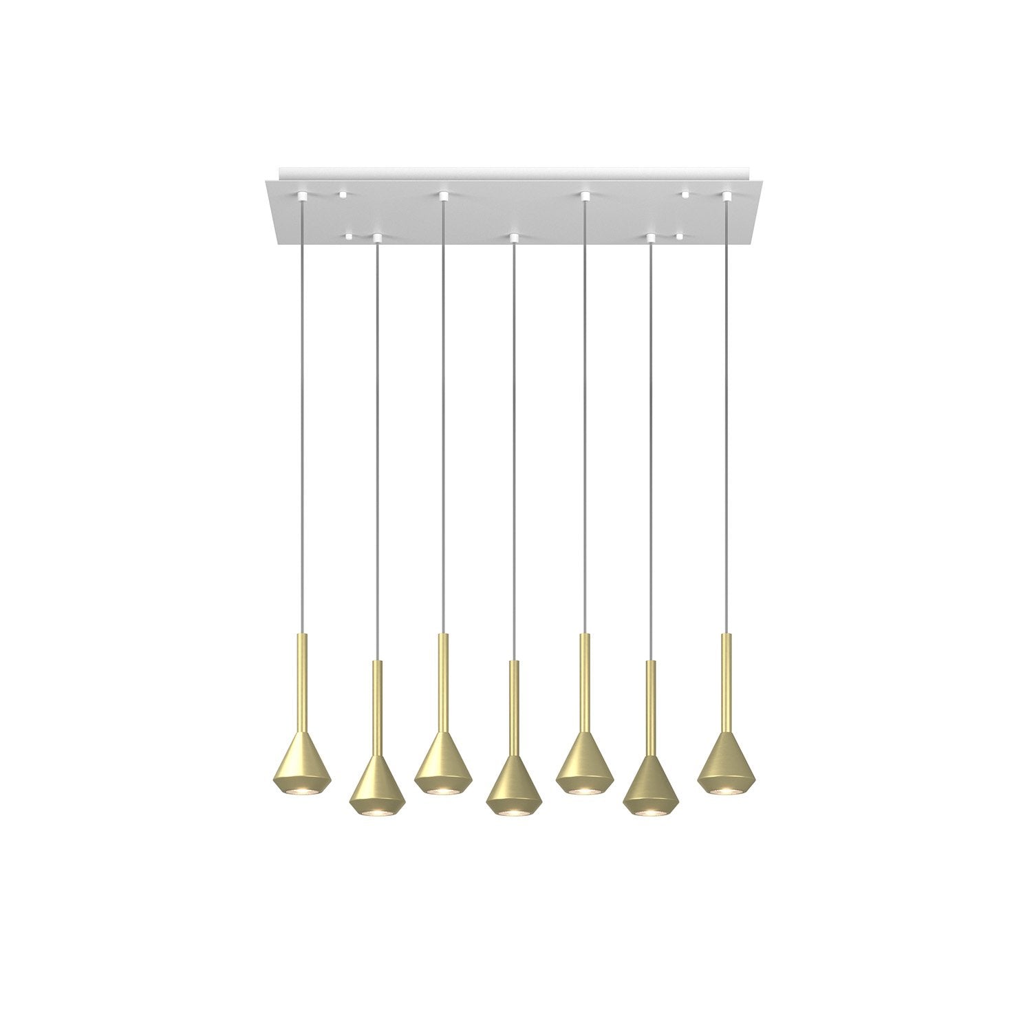 Lampadario Moderno Aygo Metallo Bianco Ottone 7 Luci Gu10