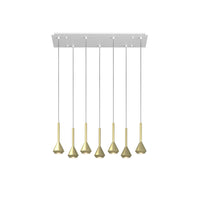 Lampadario Moderno Aygo Metallo Bianco Ottone 7 Luci Gu10