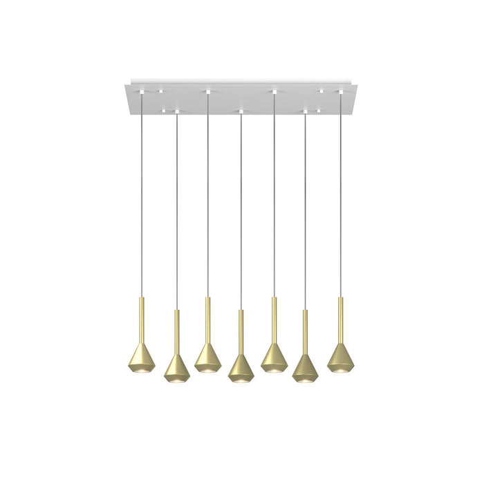 Lampadario Moderno Aygo Metallo Bianco Ottone 7 Luci Gu10