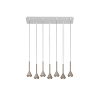 Lampadario Moderno Aygo Metallo Bianco E Sabbia Marrone 7 Luci Gu10