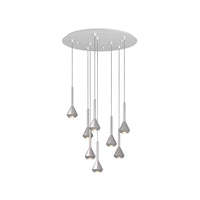 Lampadario Moderno Aygo Tondo Metallo Bianco E Alluminio 7 Luci Gu10