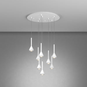 Lampadario Moderno Aygo Metallo Bianco 8 Luci Gu10