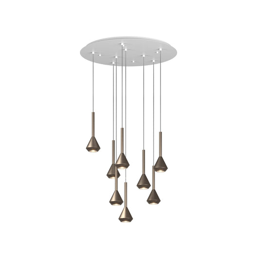 Lampadario Moderno Aygo Metallo Bianco Bronzo 8 Luci Gu10