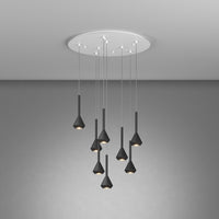 Lampadario Moderno Aygo Metallo Bianco Nero 8 Luci Gu10