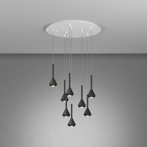 Lampadario Moderno Aygo Metallo Bianco Nero 8 Luci Gu10