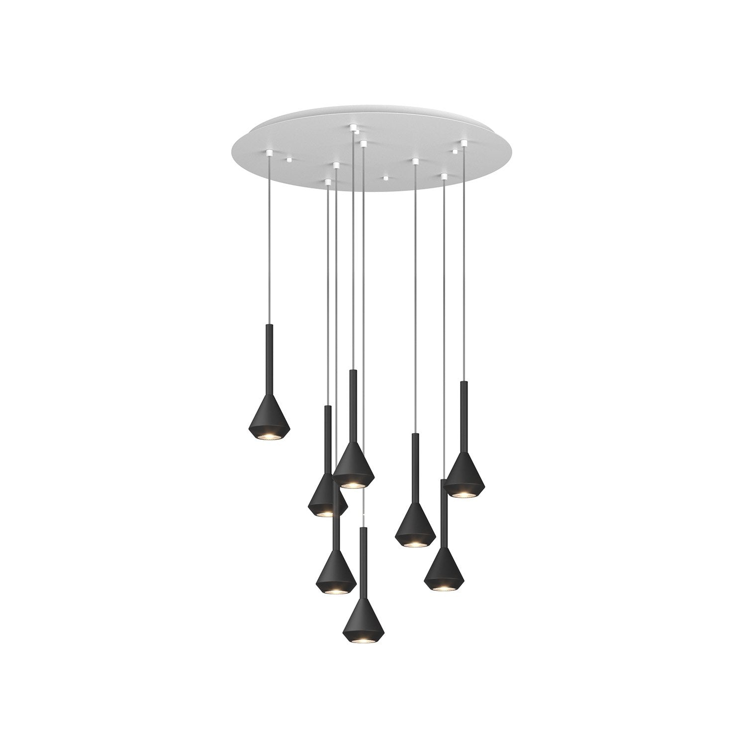 Lampadario Moderno Aygo Metallo Bianco Nero 8 Luci Gu10