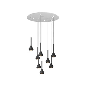 Lampadario Moderno Aygo Metallo Bianco Nero 8 Luci Gu10