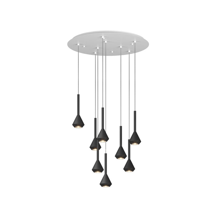 Lampadario Moderno Aygo Metallo Bianco Nero 8 Luci Gu10