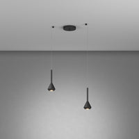 Lampadario Moderno Aygo Metallo Nero 2 Luci Gu10