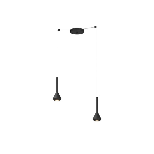 Lampadario Moderno Aygo Metallo Nero 2 Luci Gu10