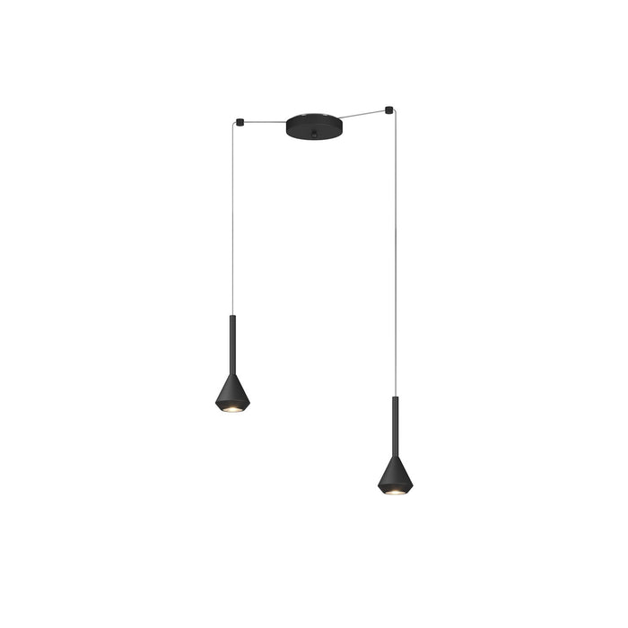 Lampadario Moderno Aygo Metallo Nero 2 Luci Gu10