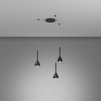 Lampadario Moderno Aygo Metallo Nero 3 Luci Gu10