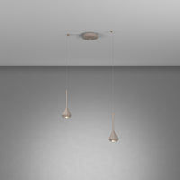 Lampadario Moderno Aygo Metallo Sabbia 2 Luci Gu10