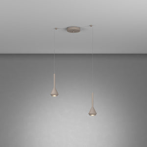 Lampadario Moderno Aygo Metallo Sabbia 2 Luci Gu10