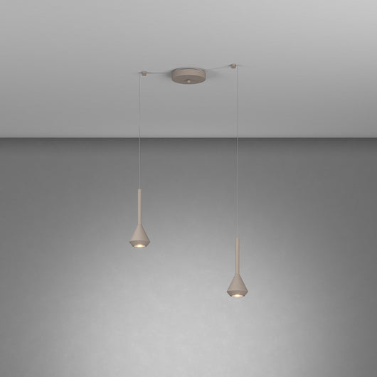 Lampadario Moderno Aygo Metallo Sabbia 2 Luci Gu10