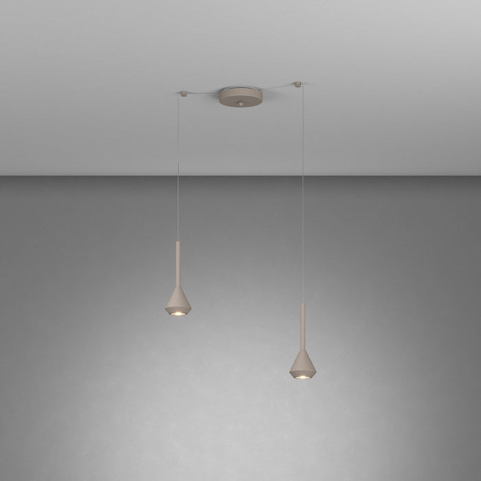 Lampadario Moderno Aygo Metallo Sabbia 2 Luci Gu10