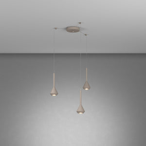 Lampadario Moderno Aygo Metallo Sabbia 3 Luci Gu10