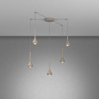 Lampadario Moderno Aygo Metallo Sabbia 5 Luci Gu10